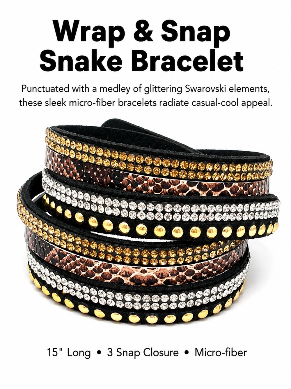 Wrap & Snap Snake Bracelet